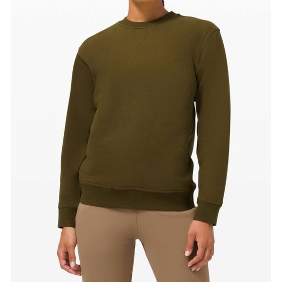 LULULEMON Moss Green Fleece All Yours Crew Sweatshirt - Picture 1 of 5